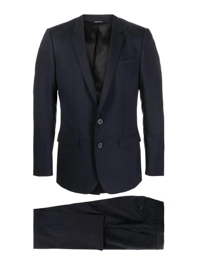 Dolce & Gabbana Dg Essentials Single-breasted Suit In Blue