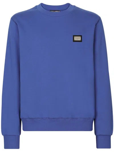 Dolce & Gabbana Dolce &amp; Gabbana Essentials Plaque Sweatshirt In Blue
