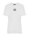 Dolce & Gabbana Jersey T-shirt With Dg Logo Plaque In White