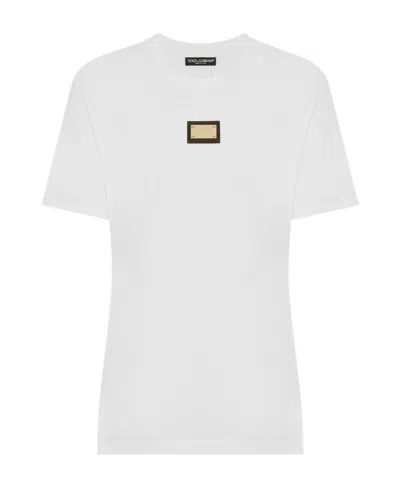 DOLCE & GABBANA DOLCE  GABBANA LOGO PATCH CREWNECK T-SHIRT