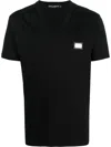 Dolce & Gabbana Dg Essentials V-neck T-shirt In Black