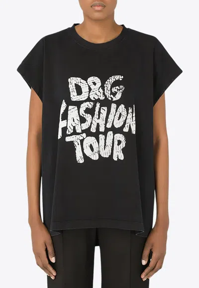 Dolce & Gabbana Dg Fashion Tour T-shirt In Black