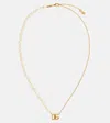 Dolce & Gabbana Link Necklace With Pearls And Dg Logo In Oro
