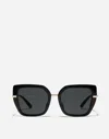 Dolce & Gabbana Womens Black Dg4373 Square-frame Acetate Sunglasses In Black