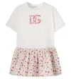 Dolce & Gabbana Small Rose-print Dress With Dg Patch In White