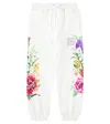 Dolce & Gabbana Dg Floral Cotton Jersey Sweatpants In White