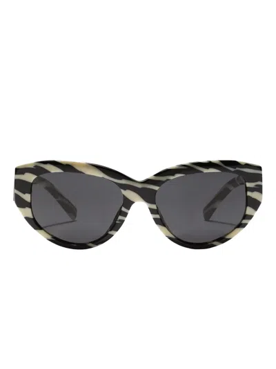 DOLCE & GABBANA DG GEOMETRIC-FRAME ZEBRA-PRINT SUNGLASSES
