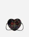 Dolce & Gabbana Dg Girlie Heart Bag In Tartan-print Polished Calfskin In Multicolor