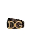 Dolce & Gabbana Logo-plaque Leopard-print Belt In Black
