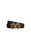 Dolce & Gabbana Dg-buckle Leopard-print Belt In Black