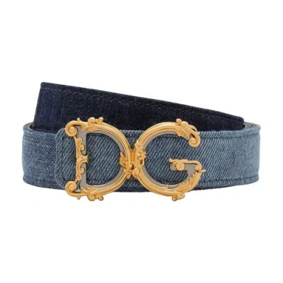Dolce & Gabbana Dg Girls Belt In Denim