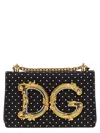 Dolce & Gabbana Small Dg Baroque Satin Crossbody Bag In White/black