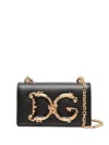 Dolce & Gabbana Dg Girls Leather Crossbody Bag In Black