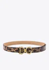Dolce & Gabbana Leather Logo Belt In Brown