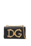 Dolce & Gabbana Nappa Leather Dg Girls Shoulder Bag In Black