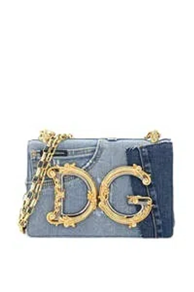 Dolce & Gabbana Dolce  Gabbana Dg Girls Patchwork Denim Shoulder Bag In Blue