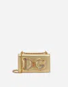 Dolce & Gabbana Dg Girls Phone Bag In Nappa Mordore Leather In Gold