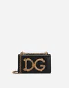 Dolce & Gabbana Dg Girls Phone Bag In Plain Calfskin In Black