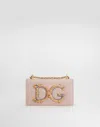 Dolce & Gabbana Pink Calfskin Phone Bag In Pale Pink