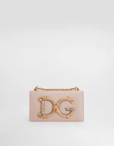 DOLCE & GABBANA DG GIRLS PHONE BAG IN PLAIN CALFSKIN