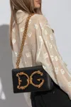Dolce & Gabbana Nappa Leather Dg Girls Shoulder Bag In Black