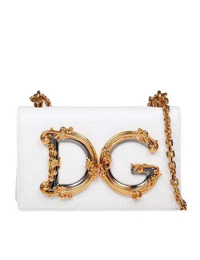 Dolce & Gabbana Nappa Leather Dg Girls Bag In White