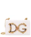 Dolce & Gabbana White Baroque Dg Logo Leather Cross Body Bag In White