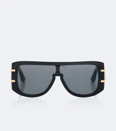 Dolce & Gabbana Dg Griffe Flat-top Sunglasses In Black