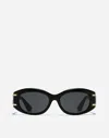 Dolce & Gabbana Womens Black Dg4502 Oval-frame Acetate Sunglasses In Black