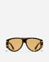 Dolce & Gabbana Dg Griffe Sunglasses In Yellow Havana