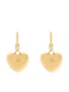 Dolce & Gabbana Dg Logo Heart Drop Earrings In Gold