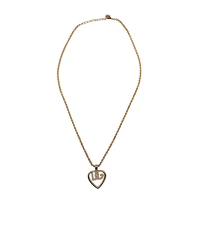 Dolce & Gabbana Dolce  Gabbana Dg Heart Embellished Necklace In Gold