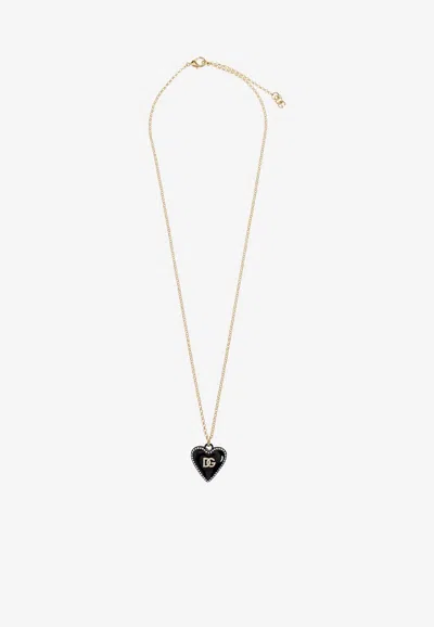 Dolce & Gabbana Dg Heart Pendant Necklace In Gold