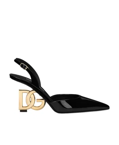 DOLCE & GABBANA DOLCE  GABBANA POINTED TOE DG HEEL SLINGBACKS