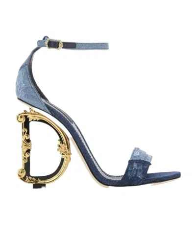DOLCE & GABBANA DOLCE  GABBANA DG HEEL DENIM SANDALS