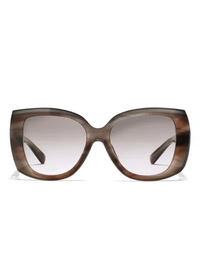 Dolce & Gabbana Dg Hinge Sunglasses In Striped Grey
