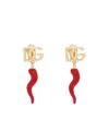 Dolce & Gabbana Dg Horn Drop Clip-on Earrings In Yellow