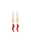 Dolce & Gabbana Dg Horn Drop Hoop Earrings In Gold