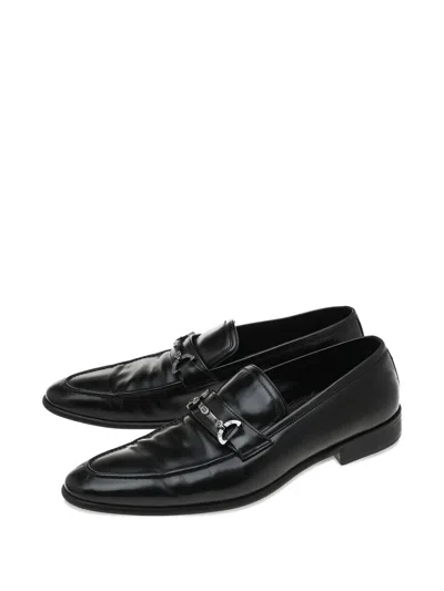 Pre-owned Dolce & Gabbana Dg Horsebit Loafers In Black