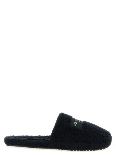 Dolce & Gabbana 'dg Hotel' Slippers In Black