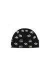 Dolce & Gabbana Dg Intarsia-knit Beanie In Black