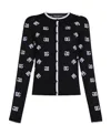 Dolce & Gabbana Intarsia Logo Virgin Wool Cardigan In Black