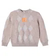 Dolce & Gabbana Dg Intarsia Wool Sweater In Nude