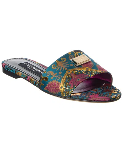 Dolce & Gabbana Dg Jacquard Canvas Flat In Multi