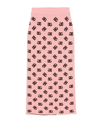 DOLCE & GABBANA DOLCE  GABBANA DG LOGO JACQUARD MIDI PENCIL SKIRT