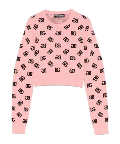 DOLCE & GABBANA DOLCE  GABBANA DG LOGO INTARSIA CREWNECK JUMPER
