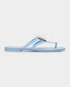 Dolce & Gabbana Dg Jelly Flat Thong Sandals In Blue