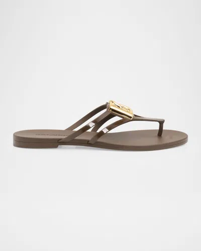 Dolce & Gabbana Dg Jelly Flat Thong Sandals In Multi