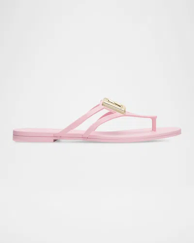 Dolce & Gabbana Dg Jelly Flat Thong Sandals In Multi