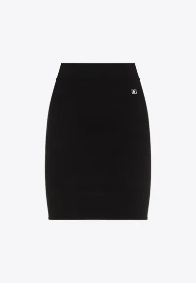DOLCE & GABBANA DG KNIT MINI PENCIL SKIRT